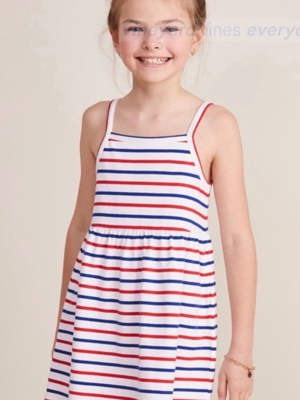 Vineyard Vines Everyday Tank Dress Patriotic Stripe  XS